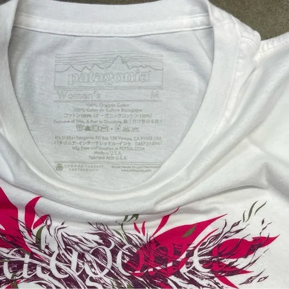 Y2K Patagonia Women’s Tribal Graphic T-Shirt M Organic Cotton USA Pink Tee - Picture 4 of 7